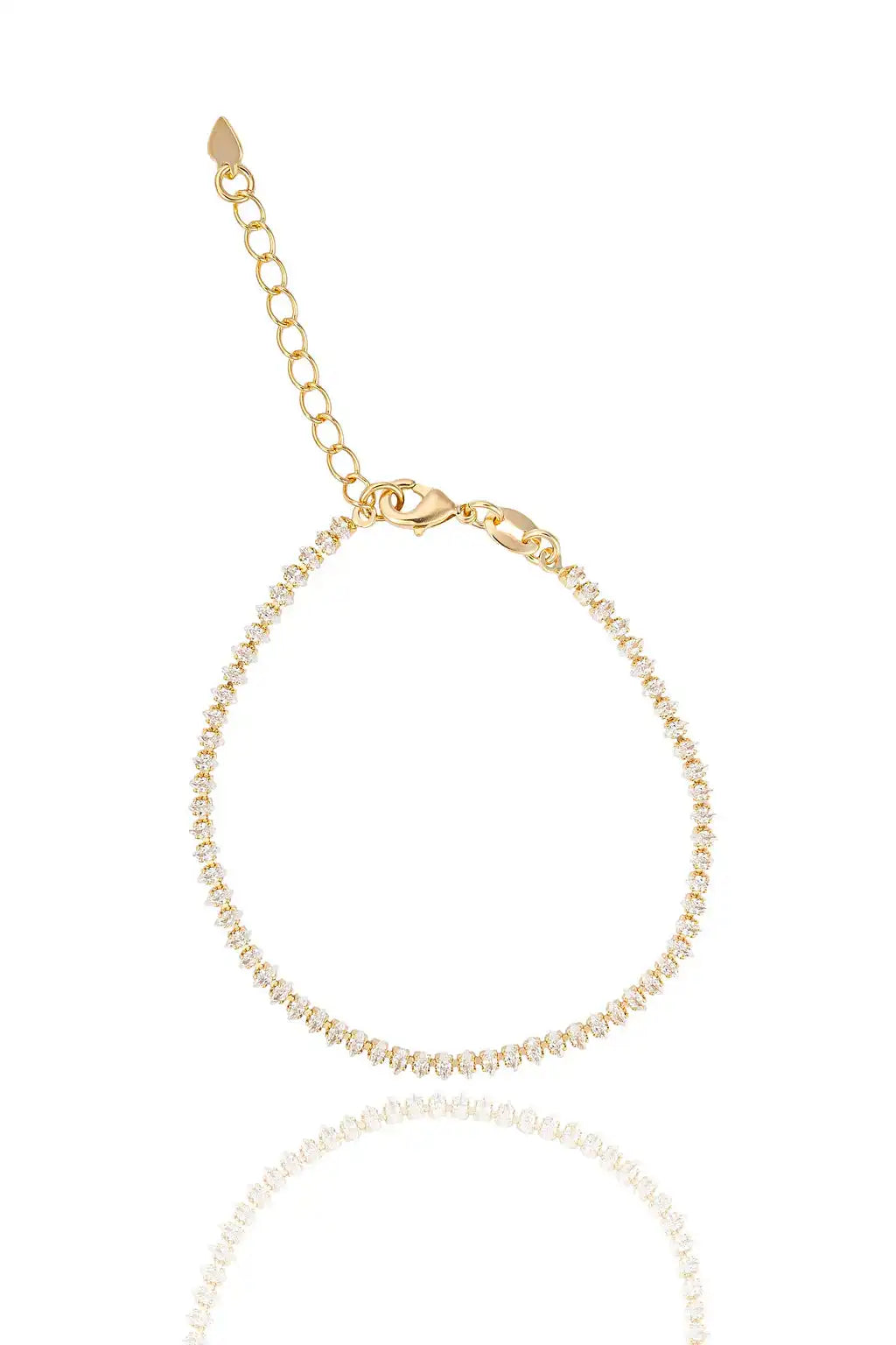 Bracelet de tennis en zircon cubique marquise de 3 mm