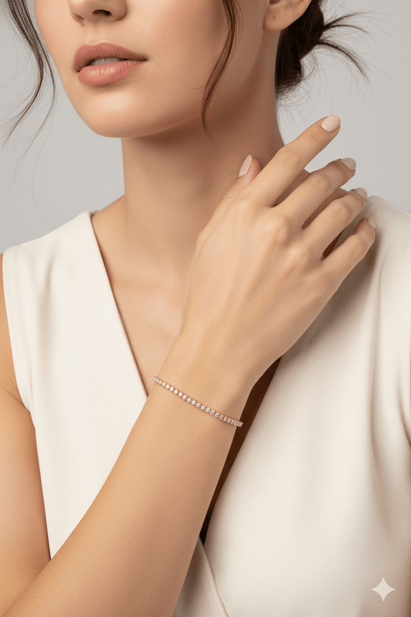 Bracelet de tennis en zircon cubique marquise de 3 mm